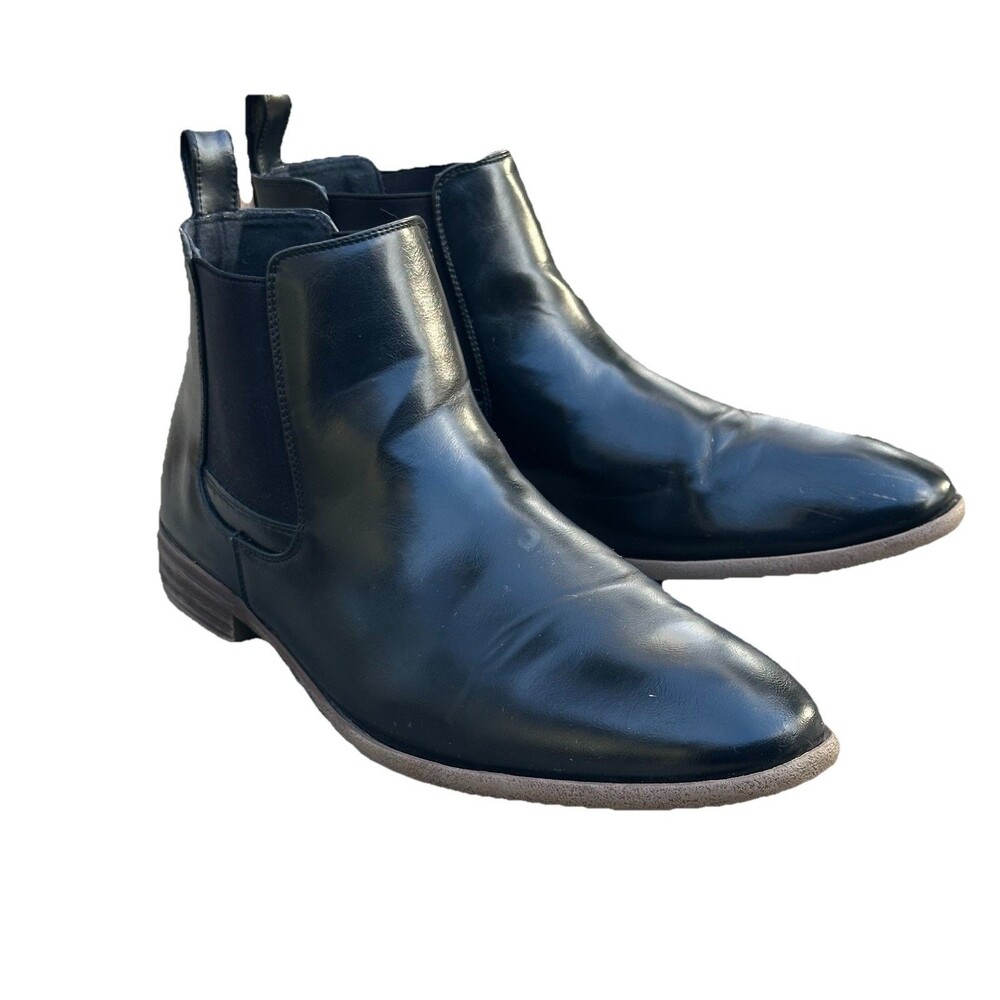 Jousen Milan Men’s 13 Chelsea Black Leather Ankle Dress Boots